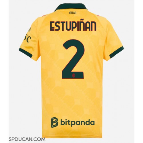 Zenski Nogometni Dres AC Milan Pervis Estupinan #2 Rezervni 2025-26 Kratak Rukav